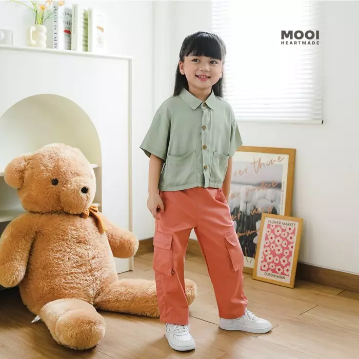 Mooi Atasan Anak Perempuan Chika Top - Dusty Pink