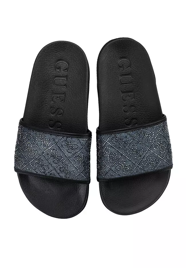 Hollister logo slide online sandals