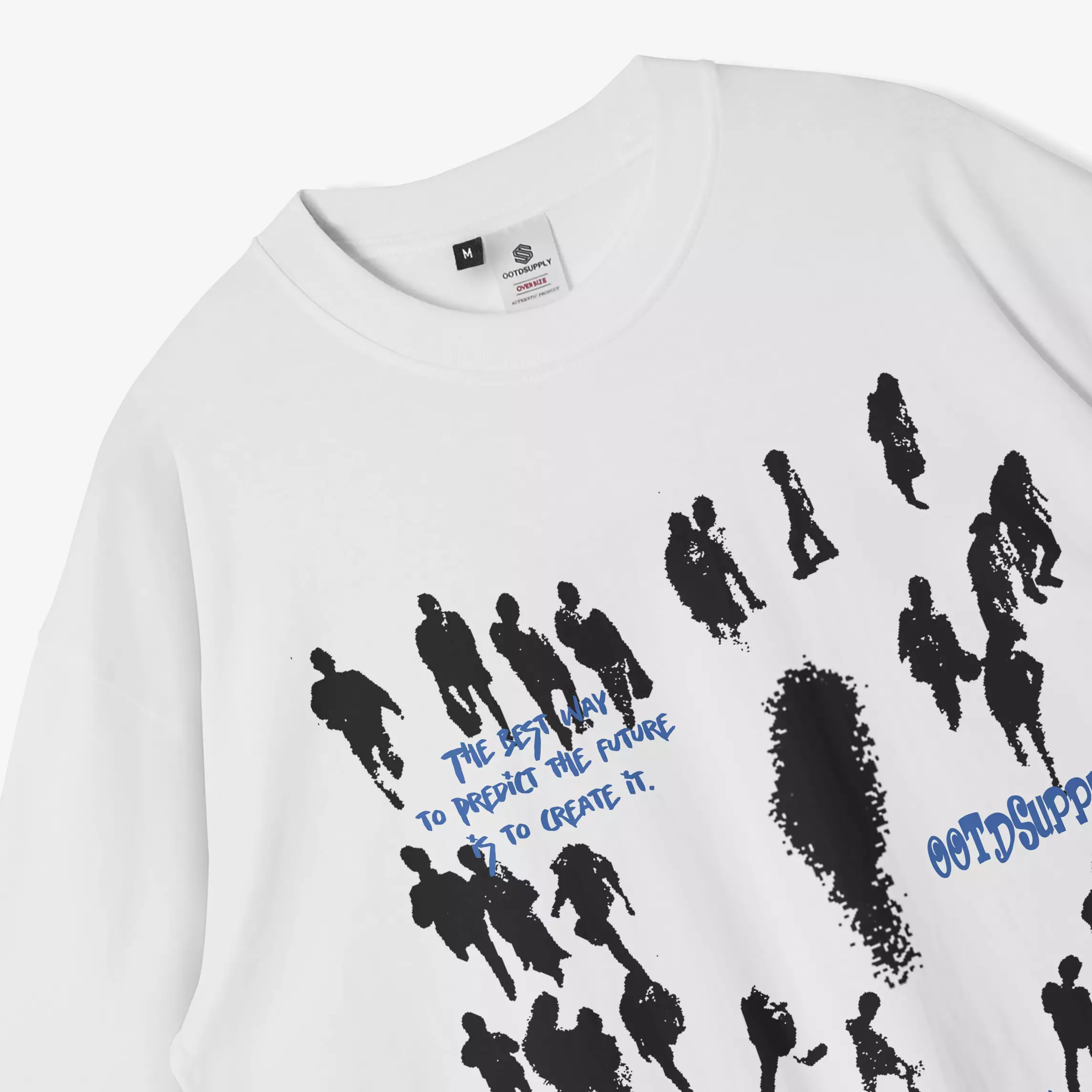 OOTDSUPPLY Oversized Tshirt Your Life Smokey Grey & White l Kaos Oversize Pria dan Wanita OVZ210