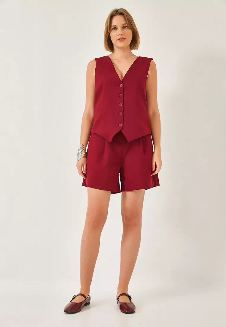 Women's V-Neck Vest Shorts Set 60316 60271017