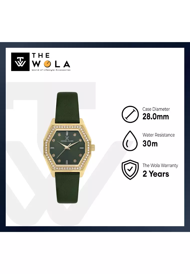 Women Analog Green Leather Watch DK.1.14114-4
