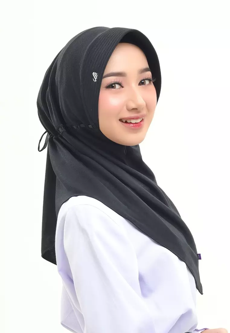 Rabbani - Kerudung Sekolah Instan Aero Exclusive Hitam XL