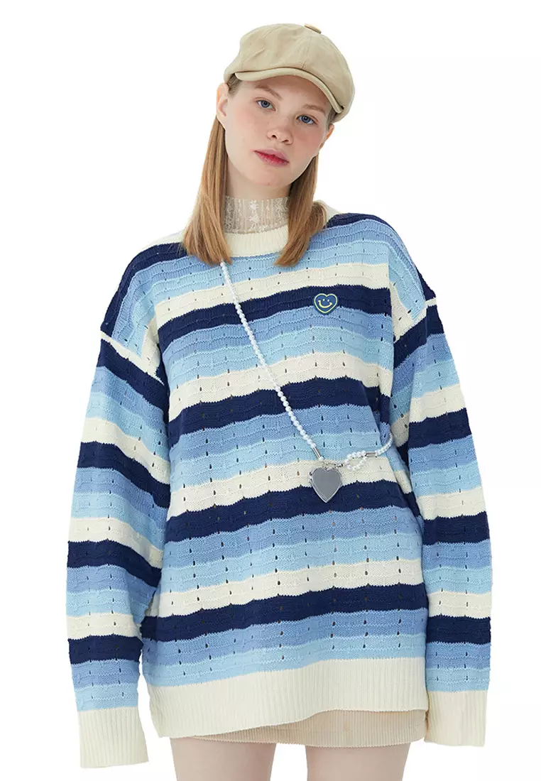 Unif blue striped sweater shop