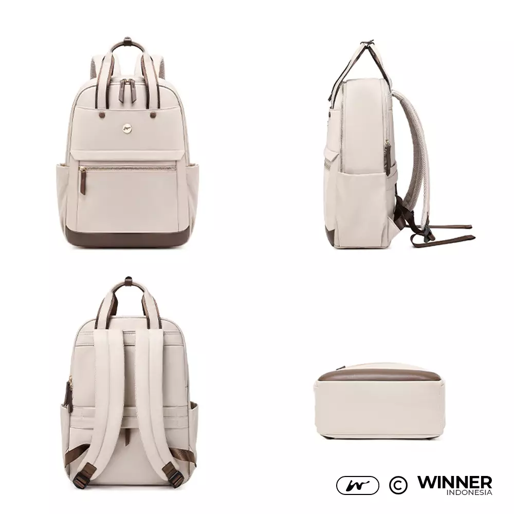 Tas Ransel Laptop 15,6 inch Oxford Anti-Air Backpack Korean Style (T14-010) - Warna Khaki 15,6 inch