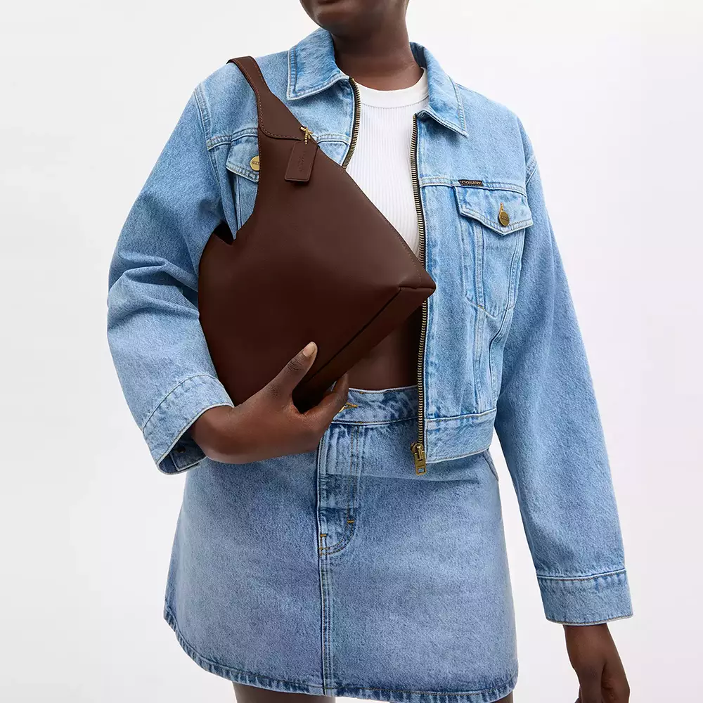 Brooklyn 28 Grained Leather Shoulder Bag Maple