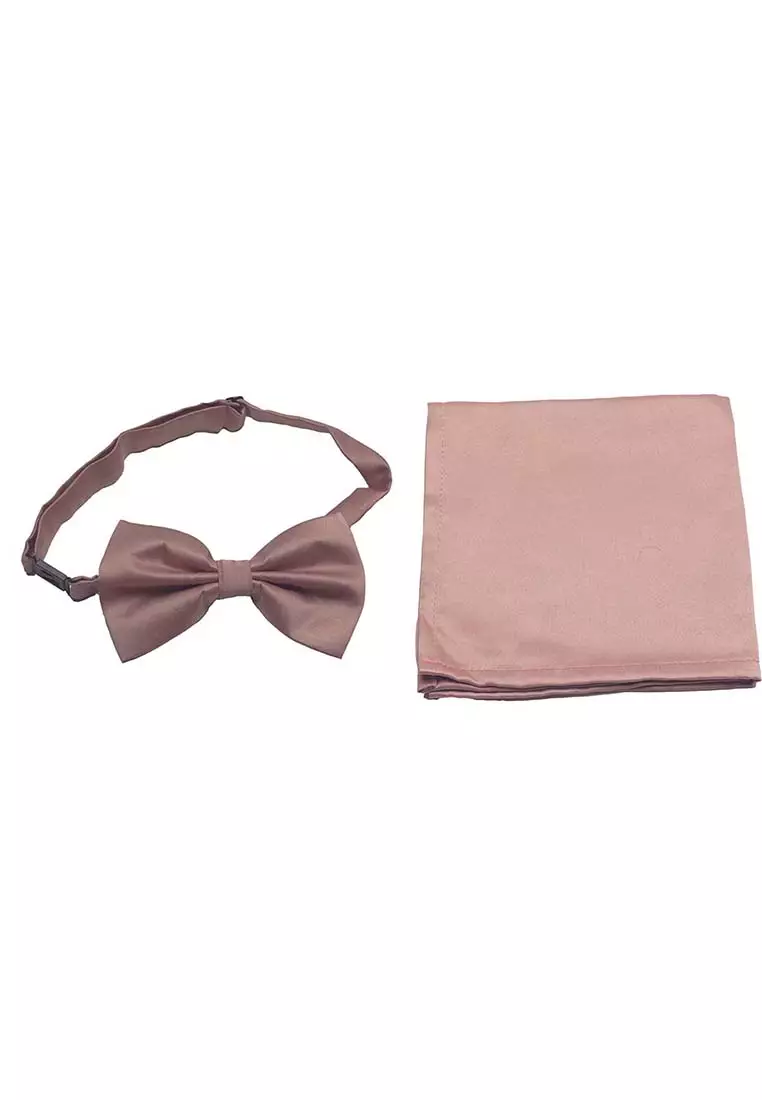Houseofcuff Dasi Kupu Bowtie Pocket Square Saputangan Coklat A05