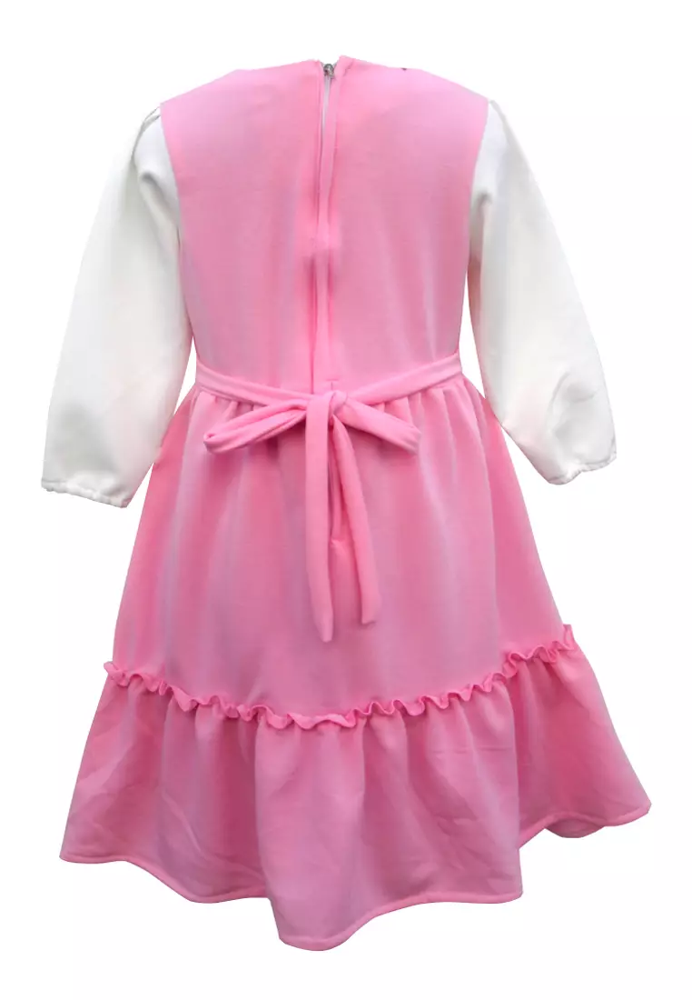 Two Mix Baju Anak Perempuan Fashion Lengan Panjang Bahan Kaos Scuba Usia 1-12 Tahun 4126