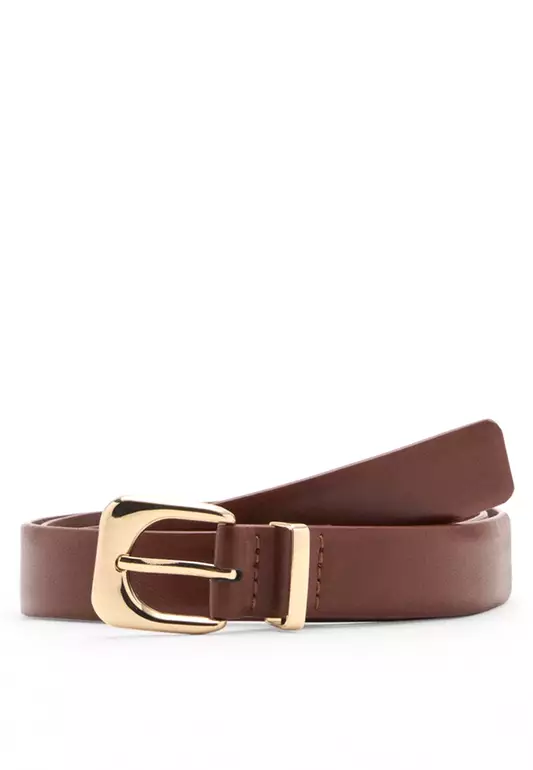 Leather Effect Belt With Buckle