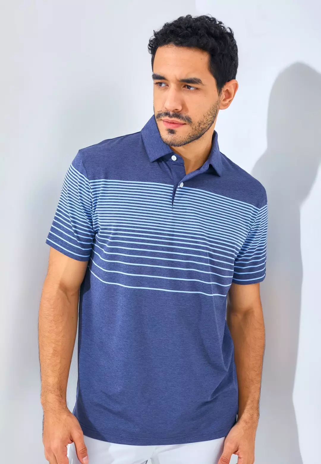 Jack Nicklaus Monreale Premium Fine Chest Stripe Polo Regular Fit Classic Navy