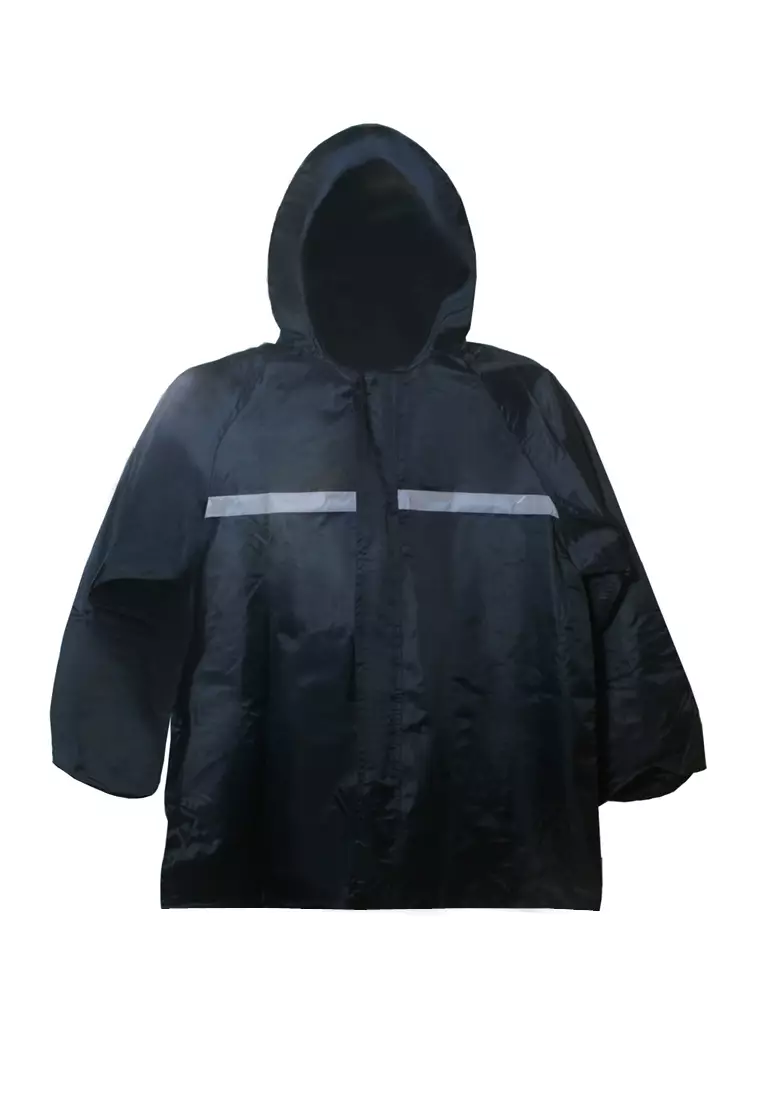 Pemp Rain Coat Jas Hujan Motor Anti Air Size M Material Nylon Elastis ORIGINAL - Black