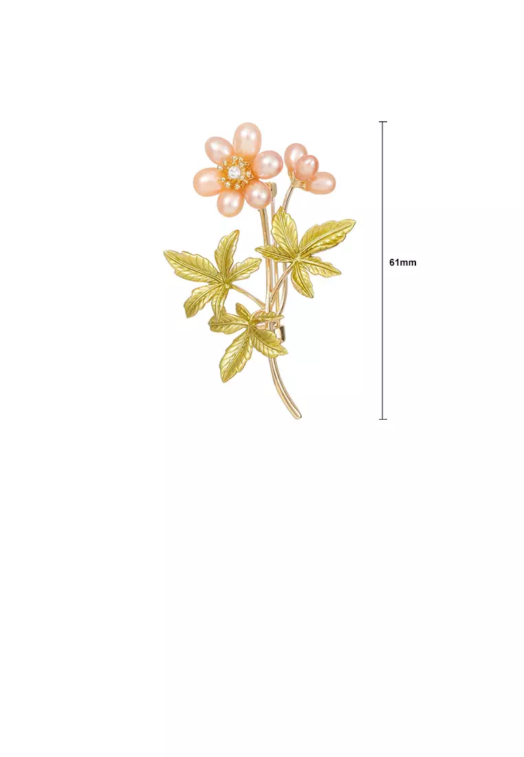 Buy Glamorousky Fashion and Elegant Plated Gold Enamel Flower
