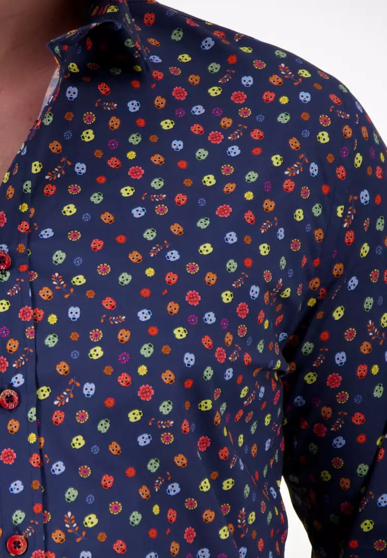 Men Classic - Long Sleeve Shirt - Mexican Skull (Calavera)