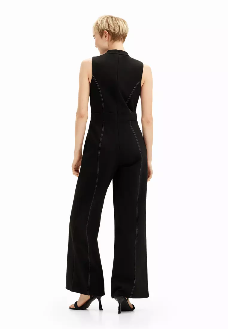 Culotte jumpsuit with stitching 