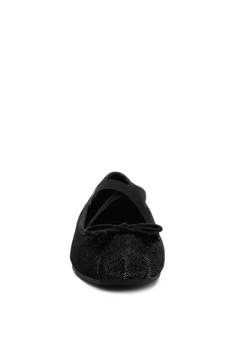 Flat Balet Tali Silang Hitam