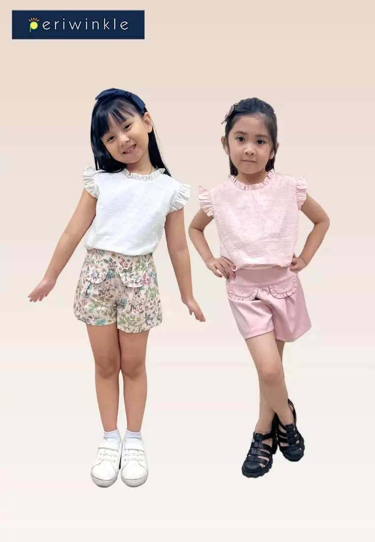 Dixie Girls White Sleeveless with Ruffles Top