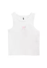 白色/茶會粉紅色蝴蝶結