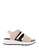 CO BLANC black and white and pink CO BLANC Tri Strap Flat Slingback Sandals 1EEAFSHBFFCBFAGS_1