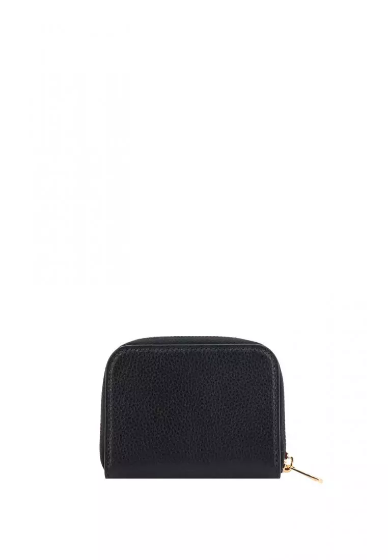 SALVATORE FERRAGAMO - Leather card holder with iconic Gancini detail - Black