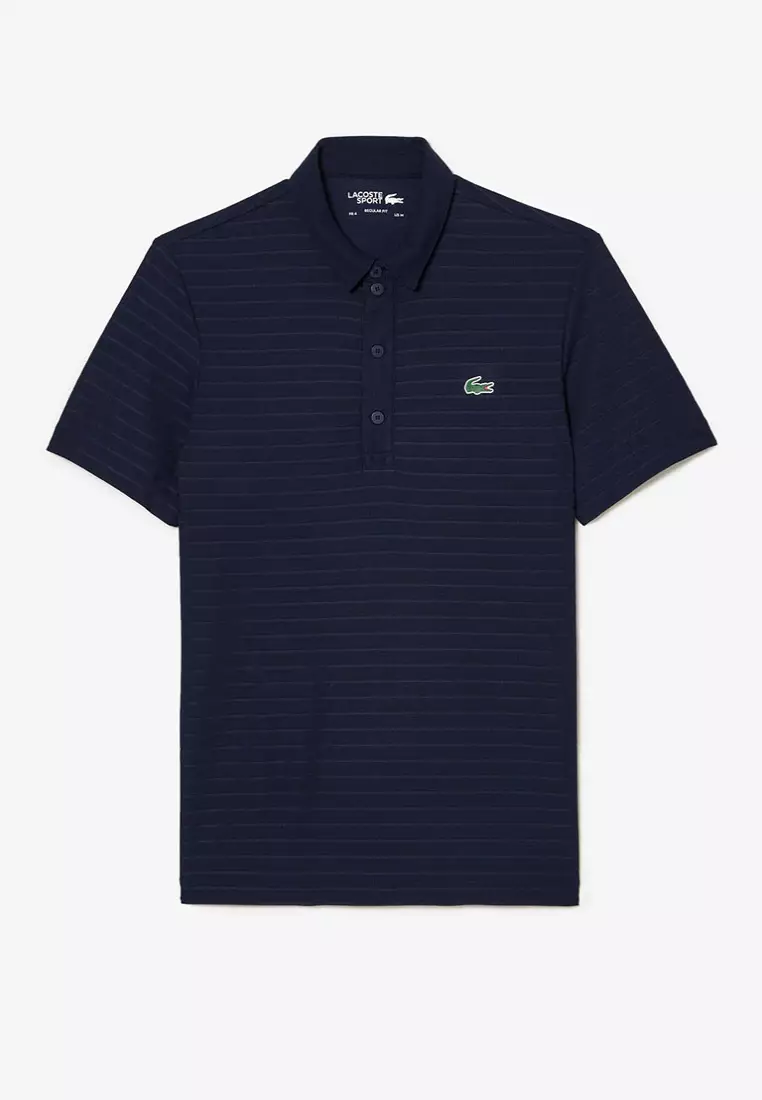 Lacoste Sport Men’s Textured Breathable Golf Polo Shirt DH6844-00 Black-031