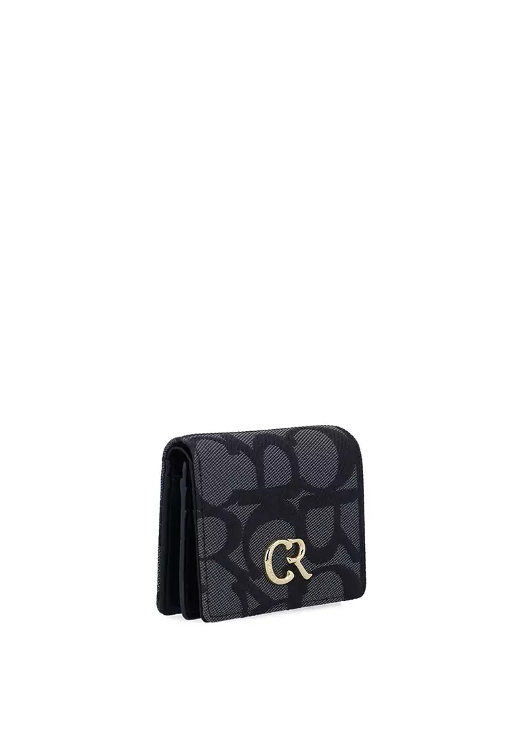 Carlo GEO Jacquard Short Wallet - Black