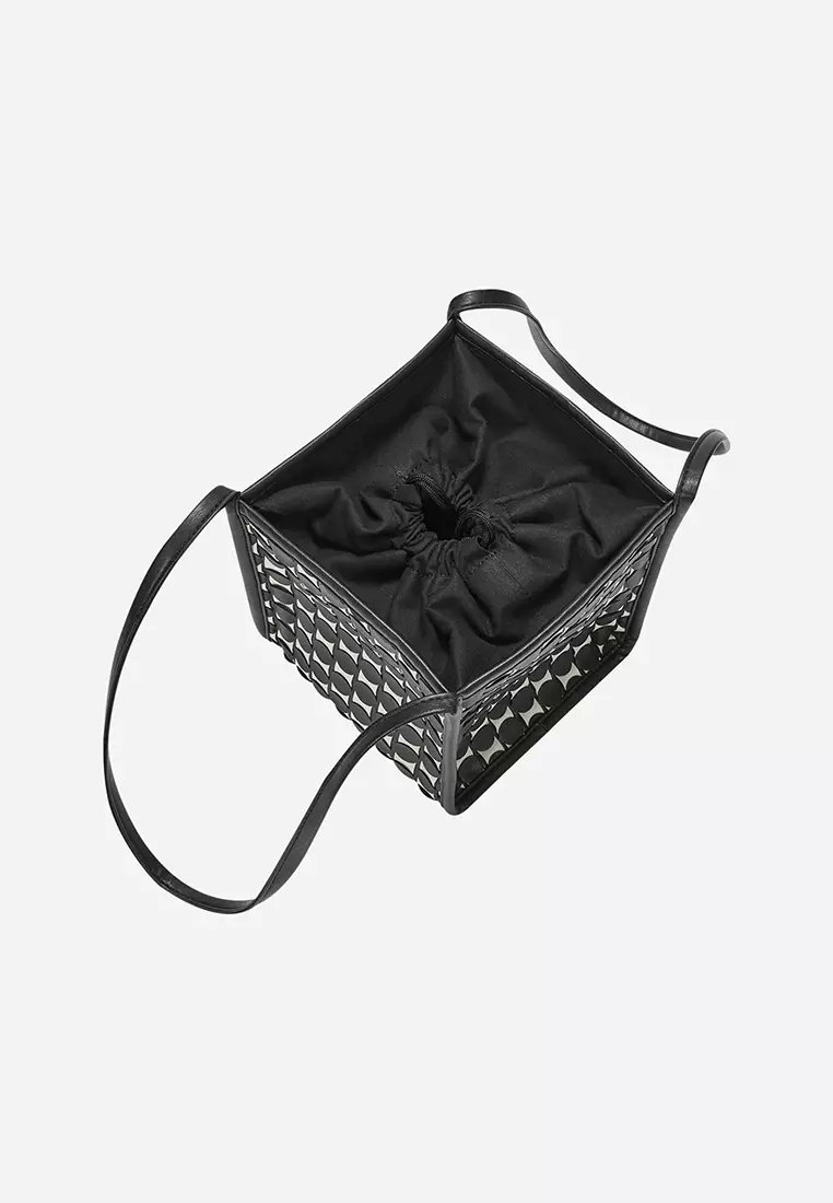 Kwani Handmade Weaving Tote Medium Black White