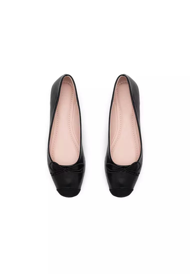 Buy nose DUO TONE SQUARE TOE FLAT BALLERINA Online | ZALORA Malaysia