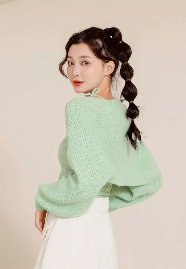 Two-Piece Knit Tie-Back Tank Top with Outer Layer [FA2887]