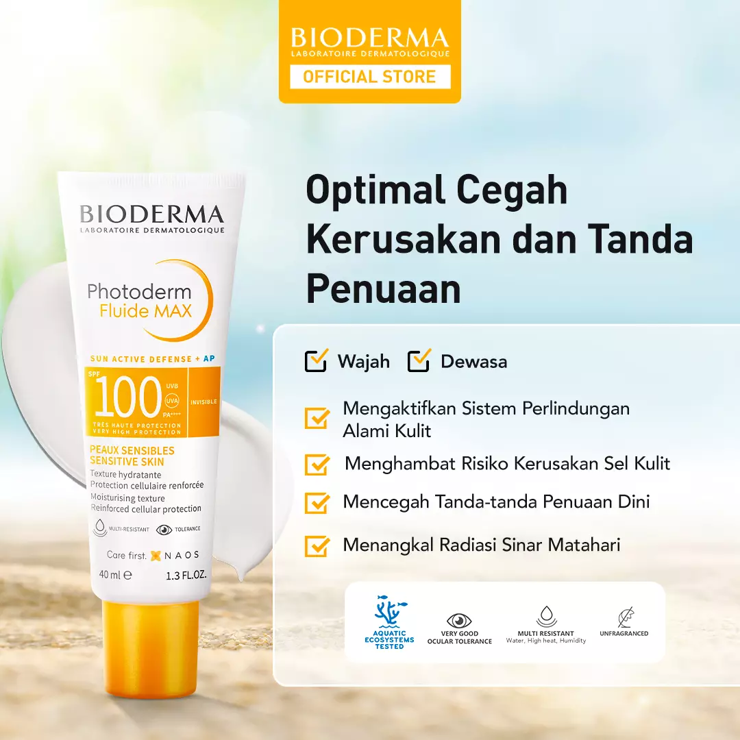 Bioderma Photoderm Max SPF 100 Fluide 40 ml - Sunscreen untuk Kulit Normal / Kering