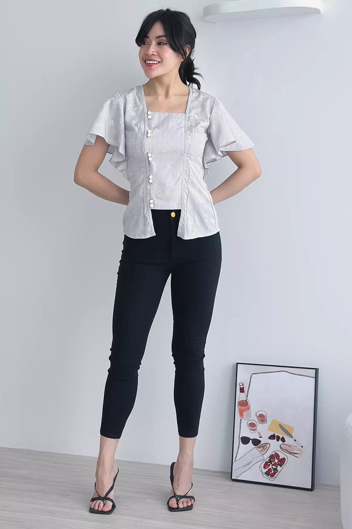 Soraya Dainty Grey Kebaya