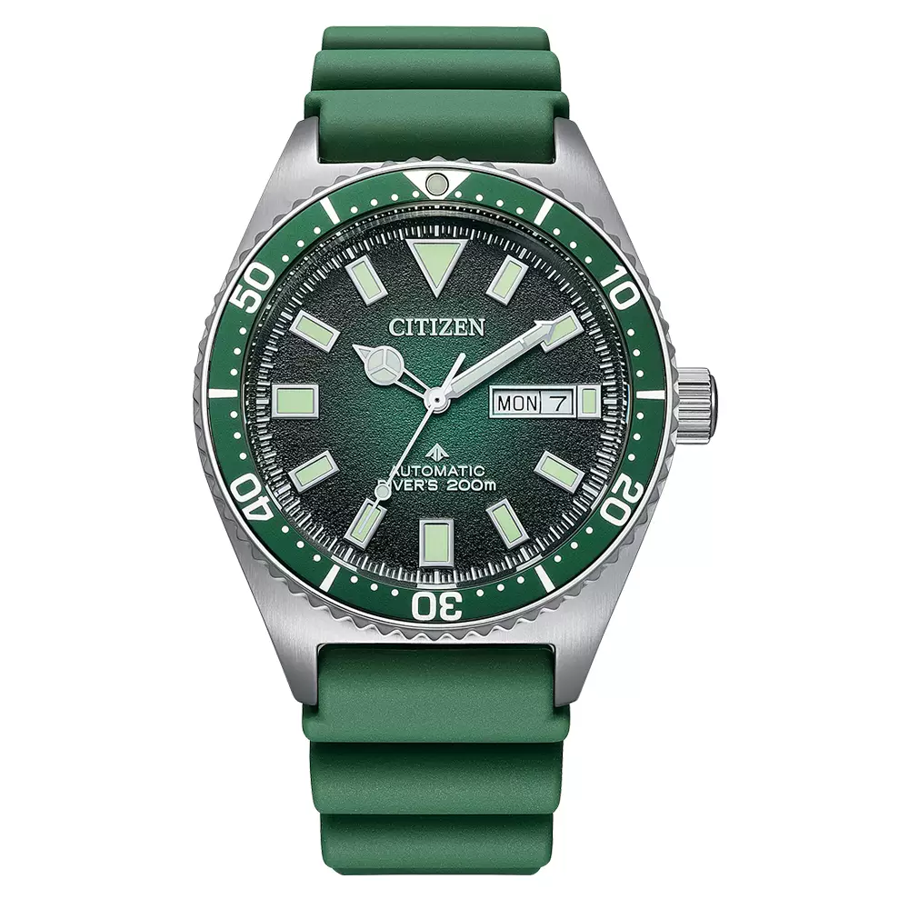 Citizen Promaster CTZ NY0121-09X Automatic Diver Green Dial Green Polyurethane Strap [Machtwatch] Men's Watches