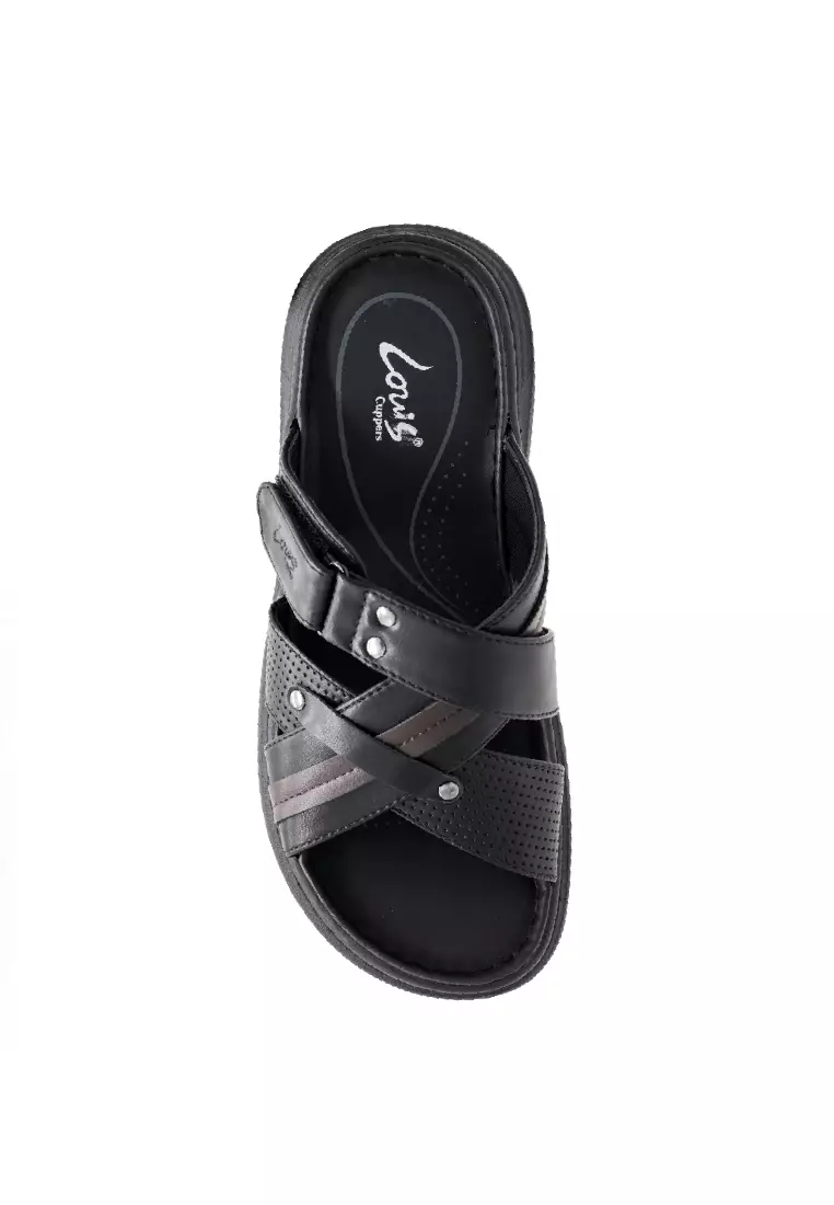 Men Slip On Faux Leather Classic Casual Sandals - 250141251
