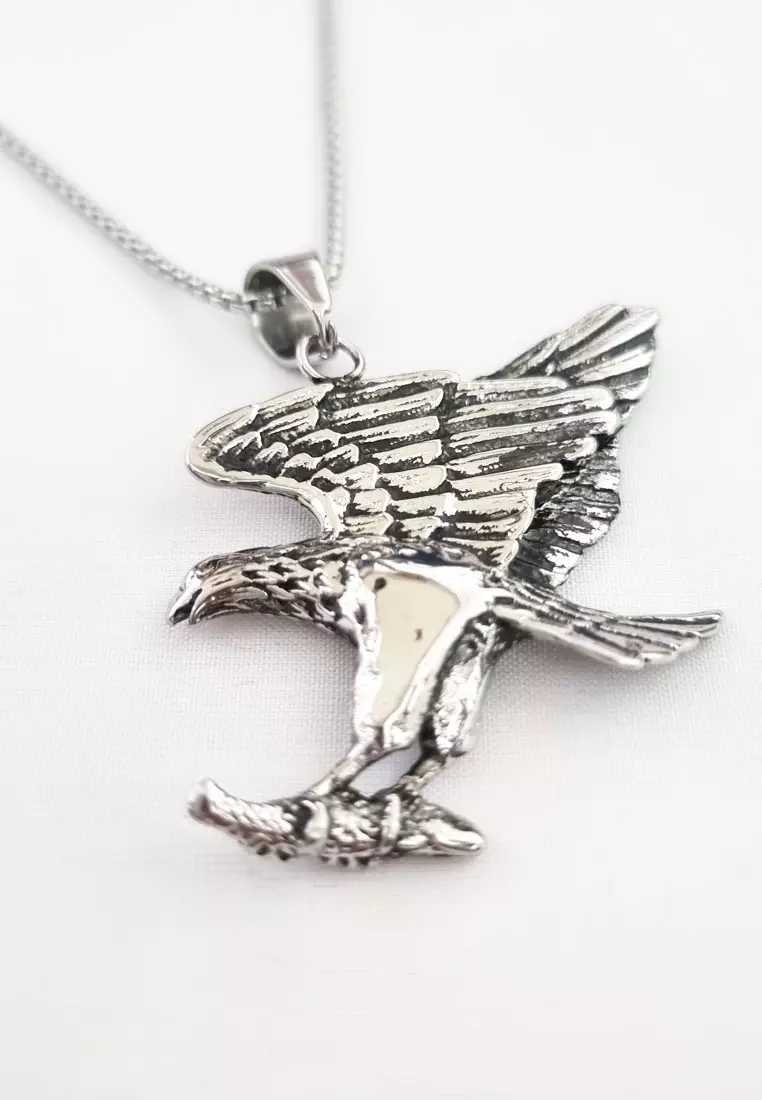 Eagle Premium Stainless Steel Necklace Kalung Pria Silver