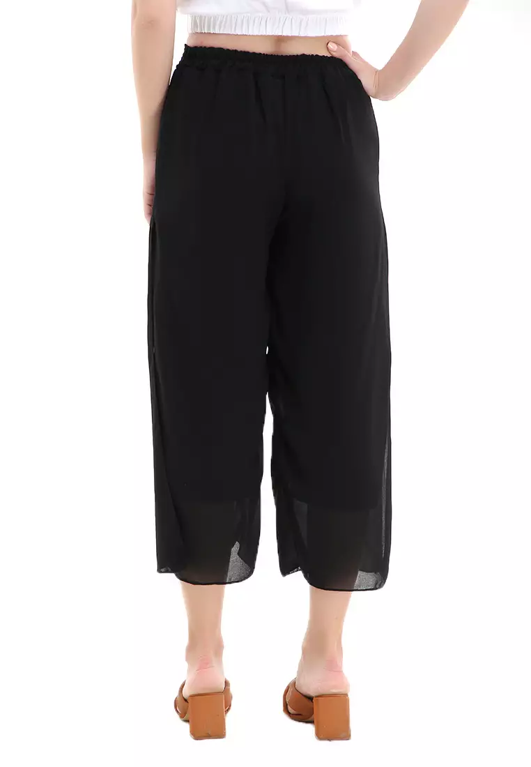 Axel Long Pants Design Simple Bawahan Wanita Casual - Black