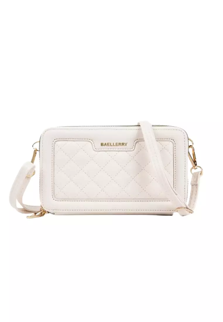 Tas Selempang Wanita 2 IN 1 Dompet Handphone Bahan Kulit PU Leather Premium ORIGINAL - Beige