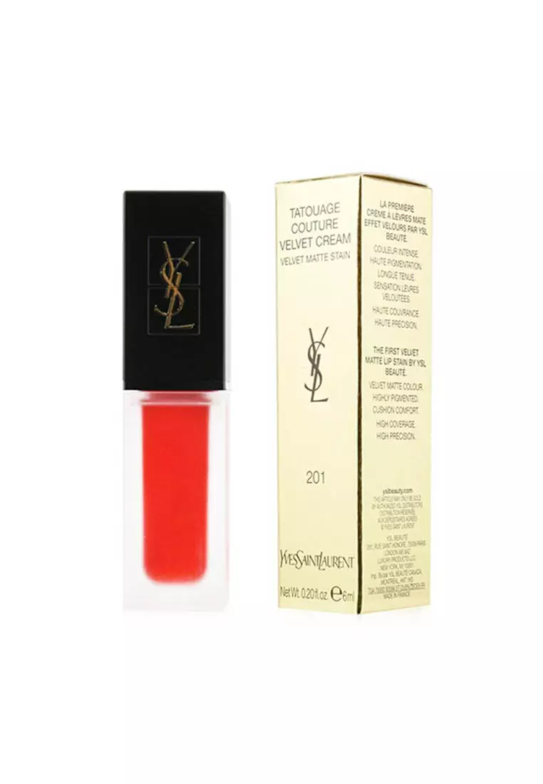 Discount on Yves Saint Laurent  shoes - SKU: Yves Saint Laurent - Tatouage Couture Velvet Cream Velvet Matte Stain - # 201 Rouge Tatouage 6ml/0.2