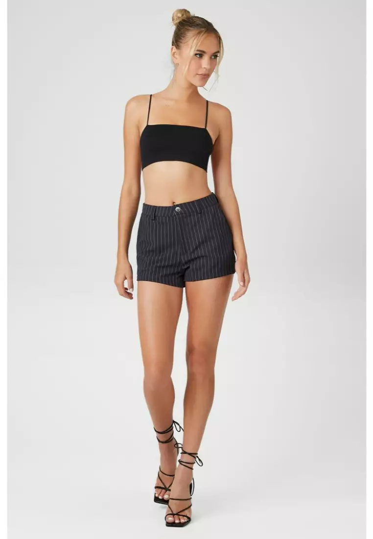 Pinstripe high waisted shorts hot sale