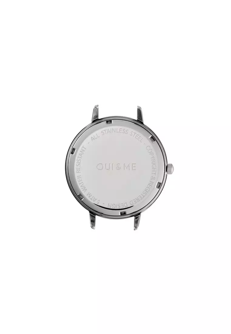 [Sustainable Watch] Oui & Me Grande Fleurette 38mm Floral Dial  Black Leather Women's Quartz Watch ME010033