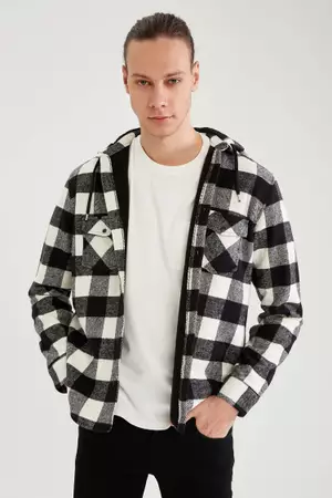 White discount flannel jacket