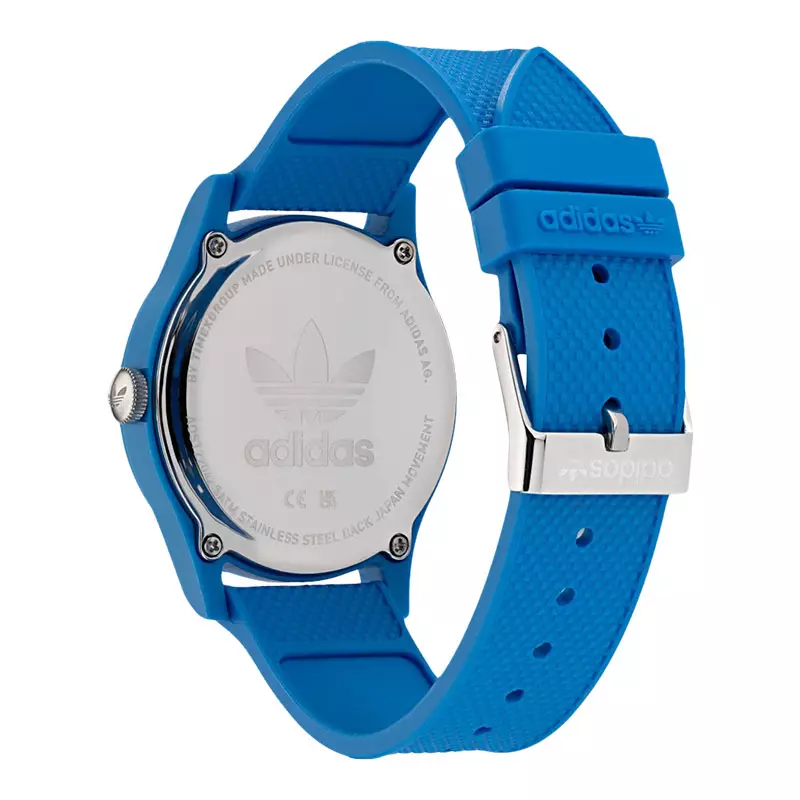 Jam Tangan Unisex Adidas AOST22042 Blue Dial Blue Rubber Strap