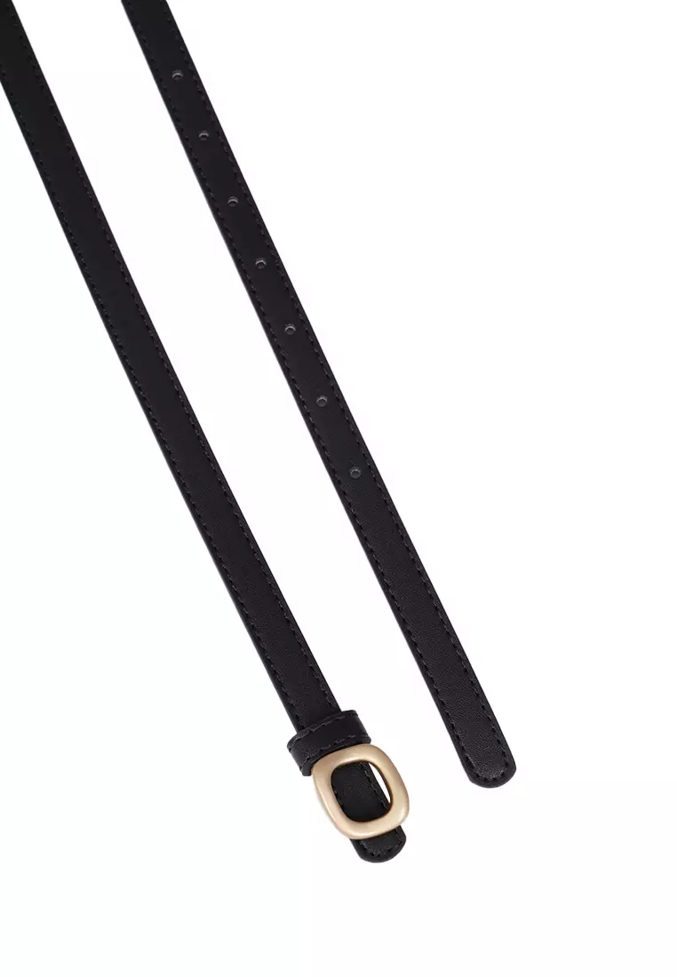 Oval Buckle Belt Black