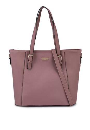 UNISA pink Saffiano Convertible Tote Bag ACDB3AC976AC54GS_1