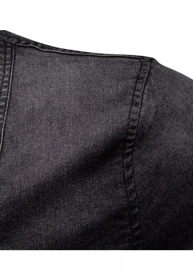 Slim Long Sleeve Denim Shirt AX6036