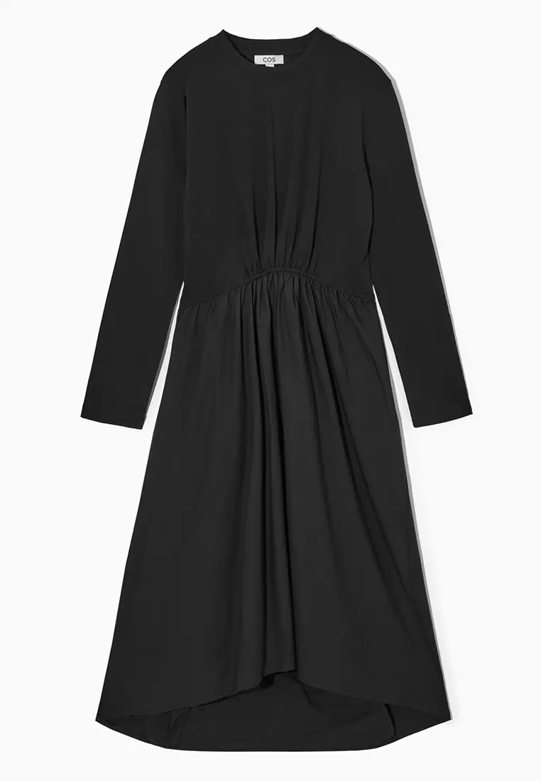 Buy COS Asymmetric Gathered-Waist Midi Dress 2024 Online