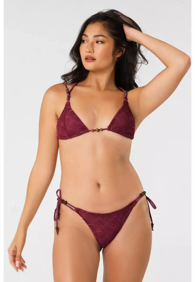 Vera Double Strap Triangle Bikini Top / Henna