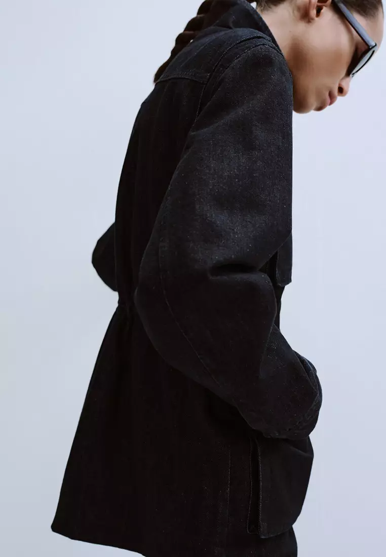 Oversized Denim Parka With Pockets