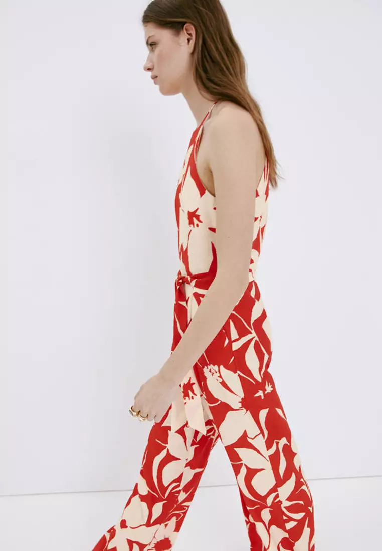 Floral Print Jumpsuit With Belt