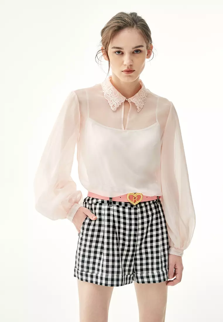 iROO Checkered Shorts With Fold Up Cuffs