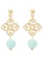 The Antecedent Store The Antecedent Store Oriental Motif Earrings with Pagodite Crystals - 14K Real Gold Plated Jewelry BCA4FACCA640D2GS_1