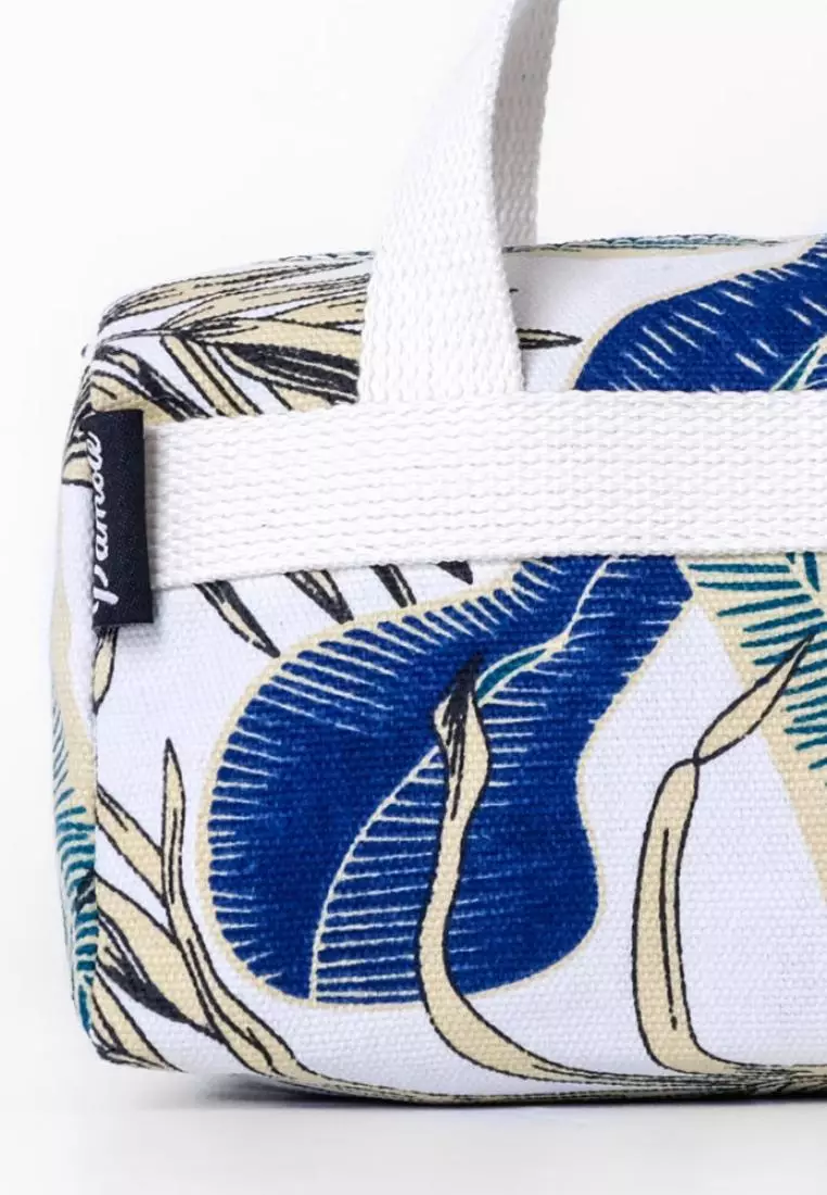 Pamole Pouch Kosmetik Bahan Kanvas Penutup Resleting - PMU Brokenwhite