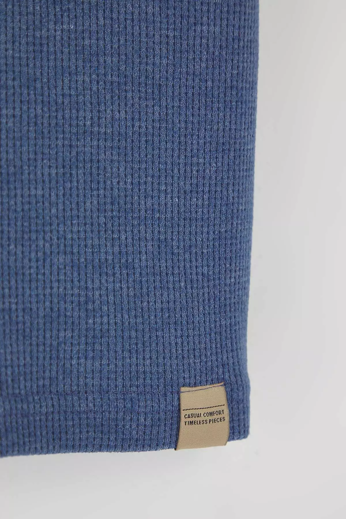 Indigo Oversize/Wide Cut Color Block Textured T-Shirt TMNSS25TS00065